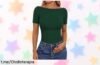 Camiseta de mujer Aottori con cuello barco, el ofertón que te hará brillar en cada ocasión y ¡ni pensar en dejarlo escapar!