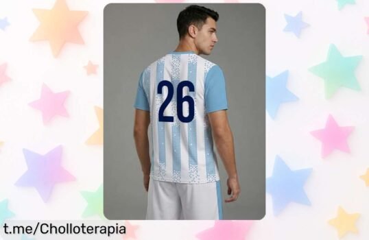 Camiseta y pantalones cortos de fútbol a rayas con 3 estrellas, un set completísimo que ahora está tiradísimo de precio. ¡Hazlo tuyo antes de que se agote!
