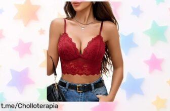 Camisola sexy de encaje Avidlove con escote en V y sujetador interior: ¡réstale el precio brutal a tus looks de fiesta y desata tu encanto ahora!