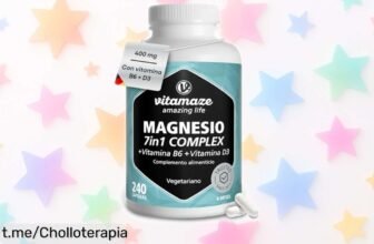 Cápsulas Vitamaze Magnesio Complex con B6 y D3: ¡Oferta brutal! 240 cápsulas para sentirte genial sin complicaciones. Aprovecha este precio loco antes de que se acabe.