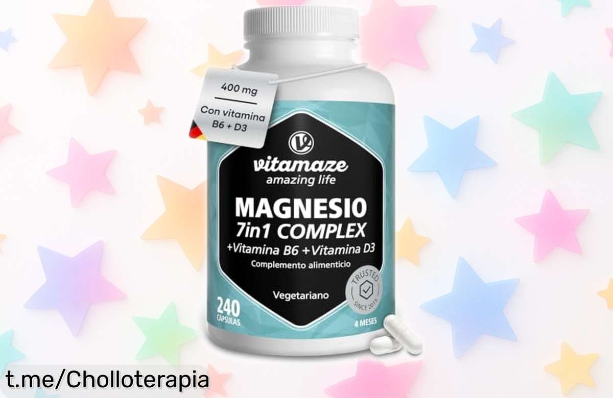 Cápsulas Vitamaze Magnesio Complex con B6 y D3: ¡Oferta brutal! 240 cápsulas para sentirte genial sin complicaciones. Aprovecha este precio loco antes de que se acabe.