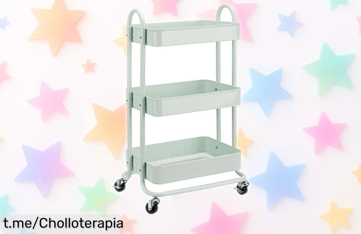 Carrito de cocina y multiuso Amazon Basics a precio de escándalo: organiza sin líos y llévalo donde quieras, pero date prisa, ¡las unidades vuelan!