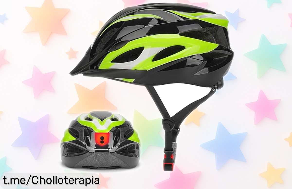 Casco de bicicleta unisex con luz LED trasera, caída de precio y seguridad máxima: ¡pedalea protegidos y brilla en la ruta! No te pierdas esta oferta única.