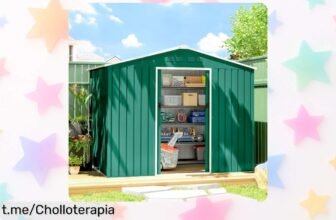 Caseta de jardín metálica Outsunny con puerta doble, ¡súper resistente y ventilada a precio locazo! No te quedes sin la tuya, guarda tus cosas en un lugar seguro ahora mismo.