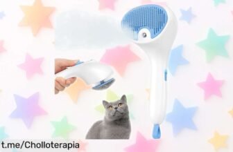 Cepillo a vapor recargable Euqvunn para gatos y perros, ¡un ofertón que hará sonreír a tu peludo mientras se queda radiante! No dejes pasar esta oportunidad única.