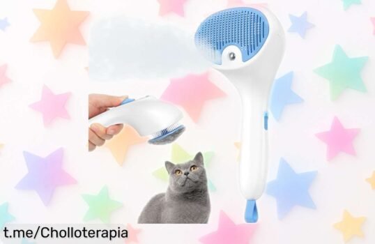 Cepillo a vapor recargable Euqvunn para gatos y perros, ¡un ofertón que hará sonreír a tu peludo mientras se queda radiante! No dejes pasar esta oportunidad única.