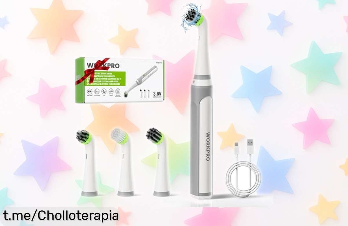 Cepillo eléctrico de limpieza WORKPRO, potente y versátil: ¡Limpia toda la suciedad en un abrir y cerrar de ojos y llévatelo ya porque su precio ha bajado a locura!