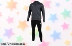 Chándal Joma Derby antracita negro a precio loco, ajusta perfecto para que te muevas sin parar. ¡No dejes escapar este ofertón y siente la libertad en cada paso!