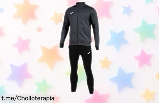 Chándal Joma Derby antracita negro a precio loco, ajusta perfecto para que te muevas sin parar. ¡No dejes escapar este ofertón y siente la libertad en cada paso!