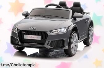Coche eléctrico para niños Finoos A.U.D.I. TTRS 12V a un precio regalado, con música y mando a distancia que hará brillar sonrisas en cada paseo. ¡No te quedes sin él!