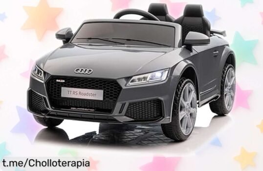 Coche eléctrico para niños Finoos A.U.D.I. TTRS 12V a un precio regalado, con música y mando a distancia que hará brillar sonrisas en cada paseo. ¡No te quedes sin él!