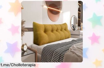 Cojín triangular Johnear para tu espalda en la cama, ¡súper resistente y con bolsillo lateral! No dejes pasar este precio loco que sólo dura poco tiempo.
