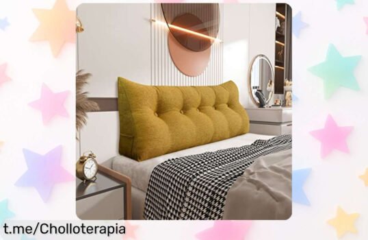 Cojín triangular Johnear para tu espalda en la cama, ¡súper resistente y con bolsillo lateral! No dejes pasar este precio loco que sólo dura poco tiempo.