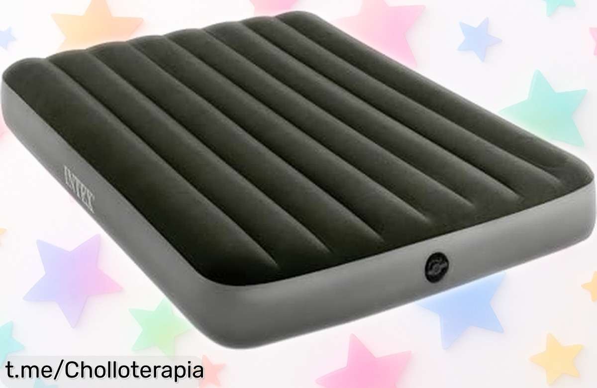 Colchón hinchable Intex para 2 personas que se infla en menos de 4 minutos, chollazo práctico y ligero, ¡preparado para tus mejores aventuras a un precio increíble!