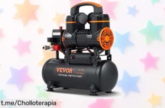 Compresor de aire VEVOR 8L súper silencioso y potente, precio rebajado solo por tiempo limitado, ideal para inflar y reparar; ¡no te quedes sin el tuyo!