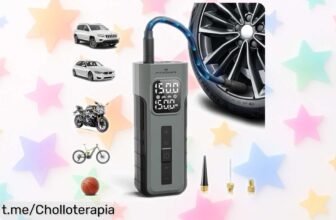 Compresor de aire portátil HYVOHEX que infla rápido y sin cables, con parada automática para tener el control: no te pierdas este ofertón práctico y potente que vuela en segundos.