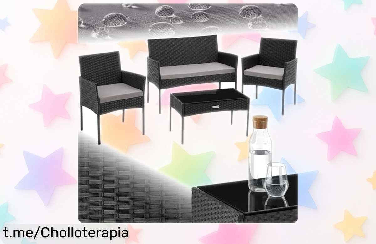 Conjunto de jardín exterior tectake® para 4 personas, un ofertón que hará que tu terraza brille y tú te sientas en el paraíso. ¡No dejes escapar esta oportunidad!