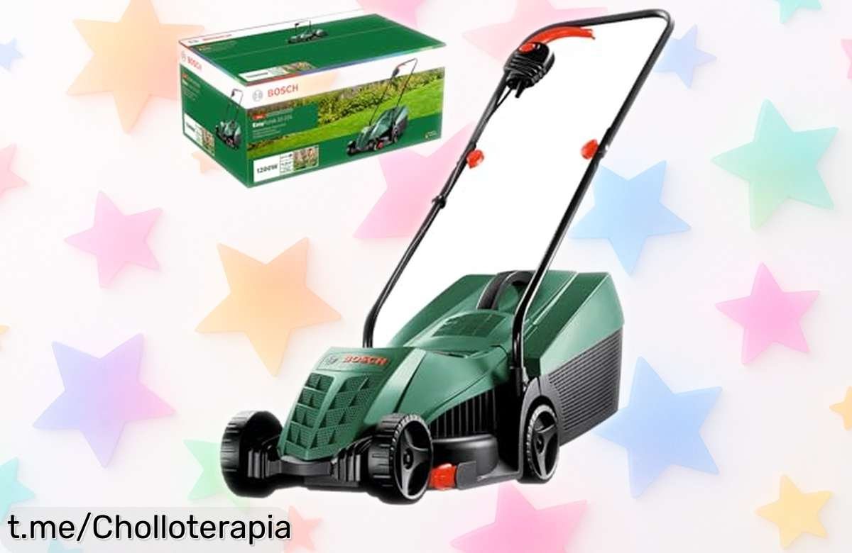Cortacésped Bosch EasyRotak 32235, compacto y potente a precio de ganga: dale vida a tu jardín en un abrir y cerrar de ojos antes que se agote esta oferta increíble.