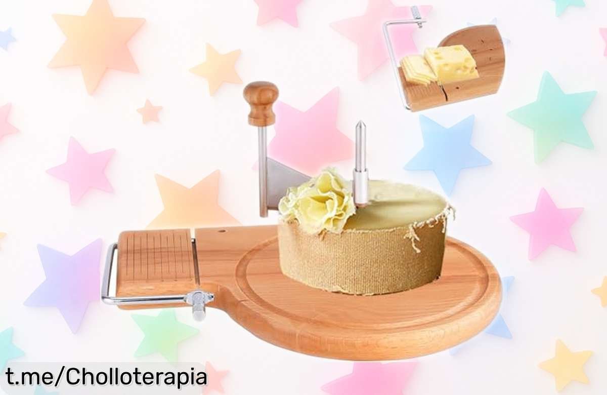 Cortador horizontal de queso Mocoli y tabla de madera, ¡acércate a un ofertón que está tirado de precio y dale un toque especial a tus comidas!