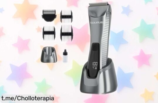 Cortapelos resistente al agua Taurus con cuchillas cerámicas y pantalla LCD a precio loco, ¡no dejes pasar este chollazo para lucir siempre impecable!