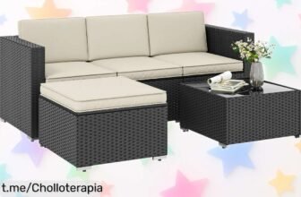 Crea tu rincón chill con el espectacular conjunto de ratán para jardín Outsunny, ahora a un precio de escándalo que se va volando. ¡No te lo pierdas y disfruta del verano al máximo!