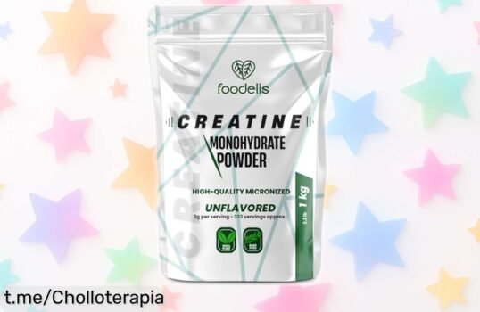 Creatina monohidratada Foodelis de 1 kg a precio loco, pura y sin sabor: ¡apoya tus entrenamientos intensos y mejora tu rendimiento por mucho menos de lo que imaginas!
