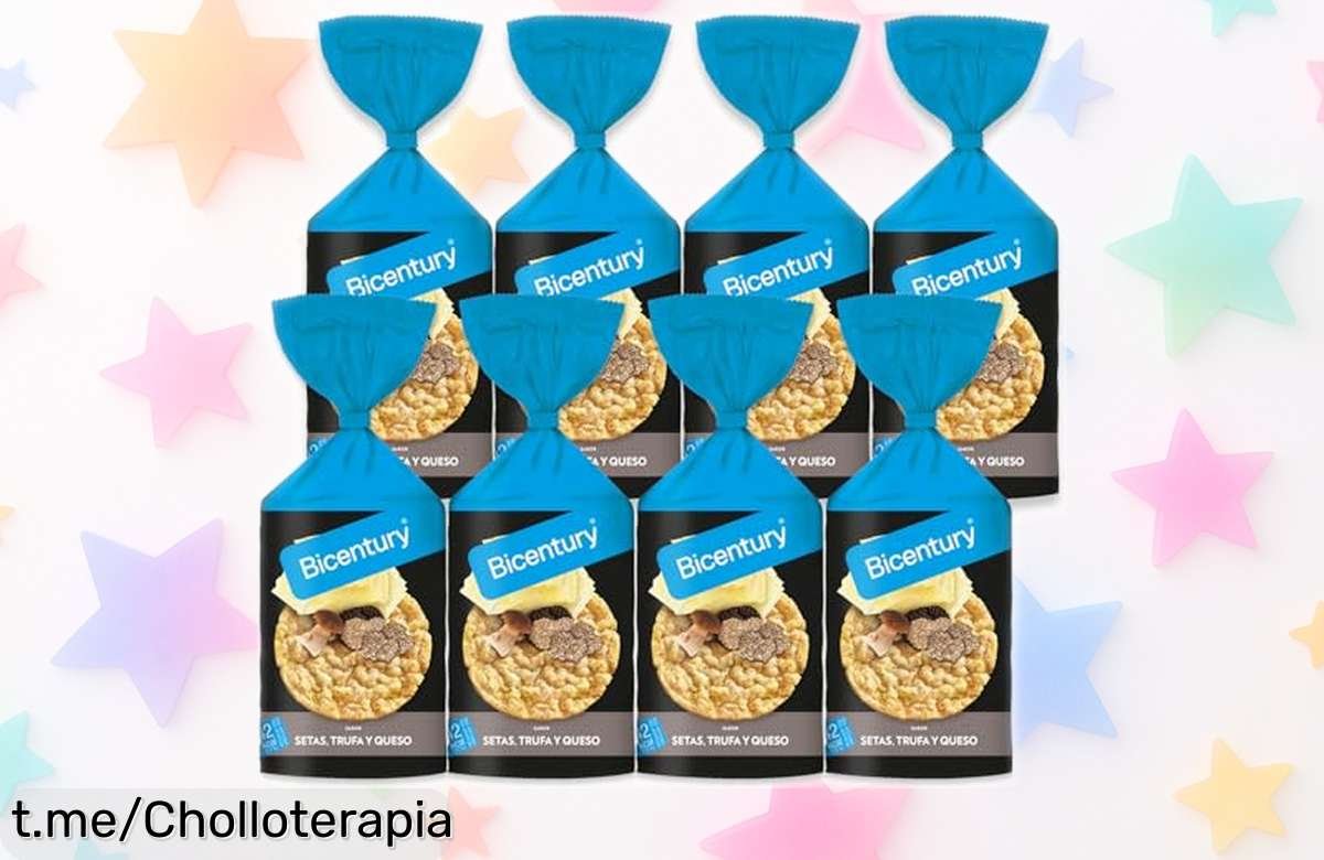 Deliciosas tortitas de maíz Bicentury con sabor a setas, trufa y queso: un súper chollo bajo en calorías que no podrás dejar escapar. ¡Pica rico sin remordimientos!
