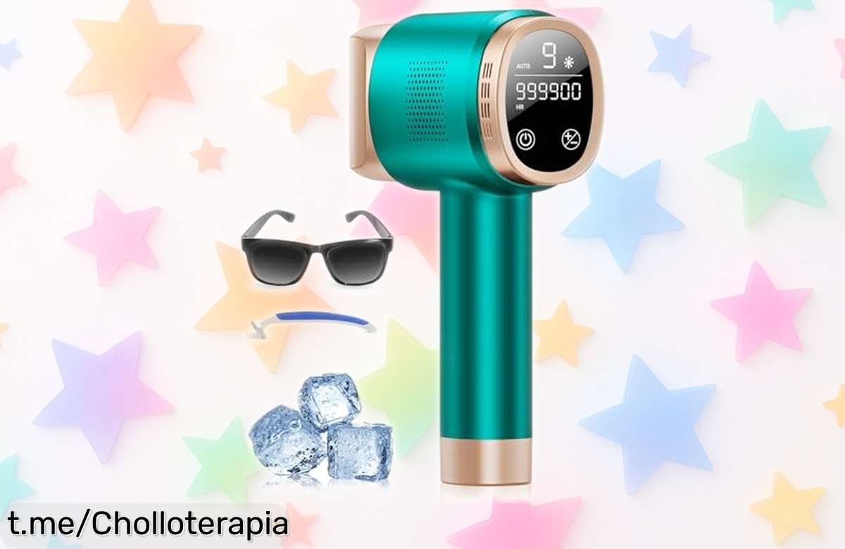 Depiladora láser 21J con refrigeración y 9 niveles de energía, ¡preparada para que digas adiós al vello de forma rápida y sin irritaciones a un precio increíble!