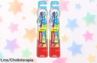 Descubre el cepillo de dientes infantil Colgate Kids Bluey en pack de 4: cabezales pequeños y suaves que vuelven la hora del brushing divertida. ¡No te quedes sin él!