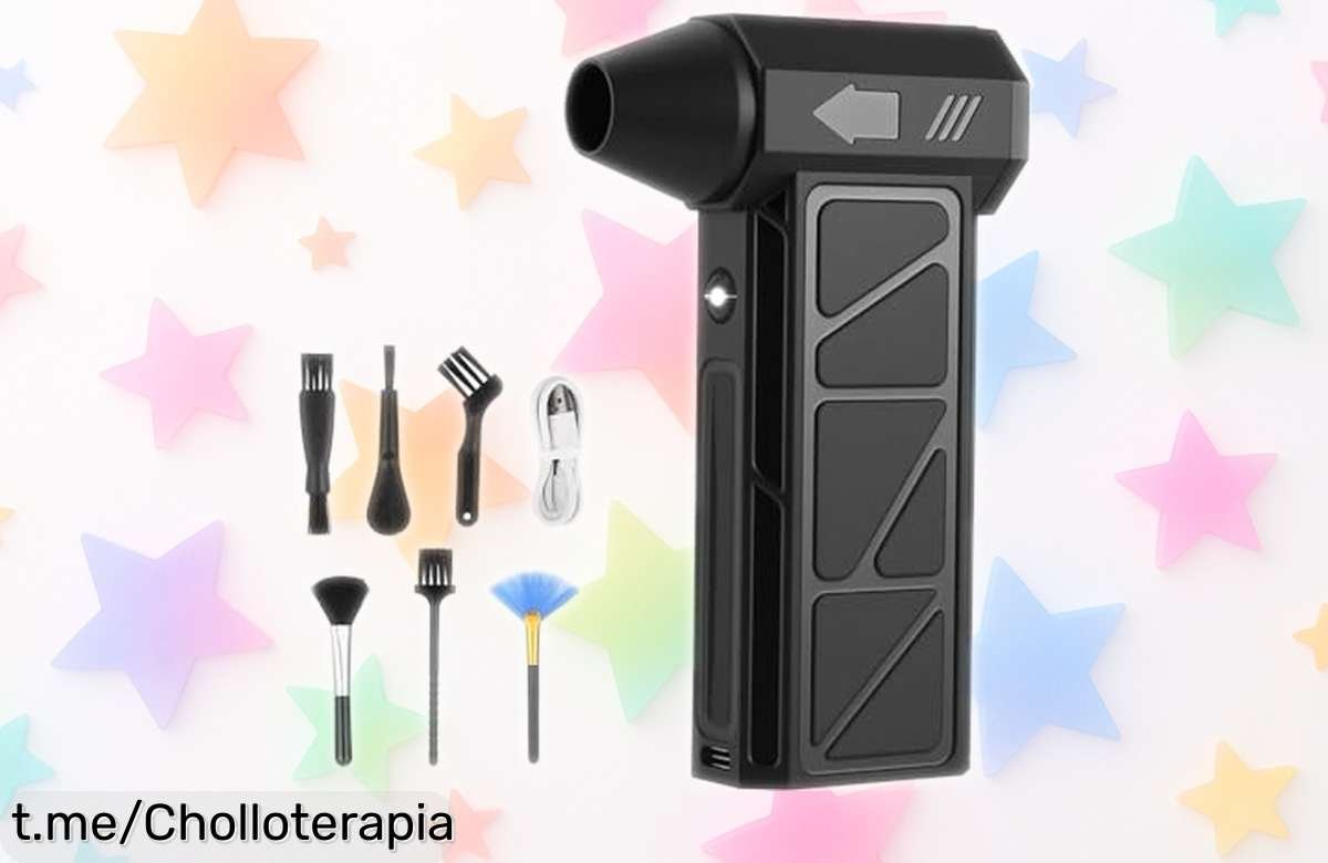 Descubre el increíble soplador de aire eléctrico recargable con luz LED y boquillas, ahora a un precio tirado que no querrás dejar escapar. ¡Limpia fácil y rápido como nunca!