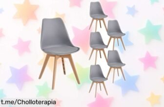 Descubre el juego de 6 sillas nórdicas JZGORC, ¡con patas antideslizantes y estilo único! No dejes pasar este precio rebajado que alegrará tu hogar.