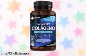 Descubre el ofertón del colágeno marino hidrolizado New Leaf: 60 tabletas con vitamina C para unas articulaciones sanas y una piel radiante. ¡No te lo pierdas, tu belleza te lo agradecerá!
