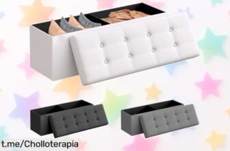 Descubre el puf baúl acolchado RELAXTY de 80 litros, aguanta hasta 300 kg y transforma tu espacio con este ofertón que no podrás dejar pasar. ¡Decídete ahora!