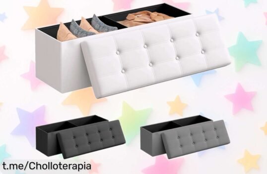 Descubre el puf baúl acolchado RELAXTY de 80 litros, aguanta hasta 300 kg y transforma tu espacio con este ofertón que no podrás dejar pasar. ¡Decídete ahora!