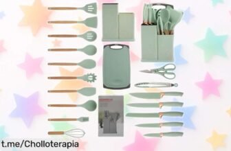 Descubre el set de utensilios de cocina ONFENG OF2328, 19 piezas que te harán sentir como un chef; ¡esta oferta es un chollazo total que no puedes dejar pasar!