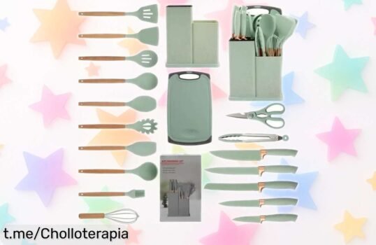 Descubre el set de utensilios de cocina ONFENG OF2328, 19 piezas que te harán sentir como un chef; ¡esta oferta es un chollazo total que no puedes dejar pasar!