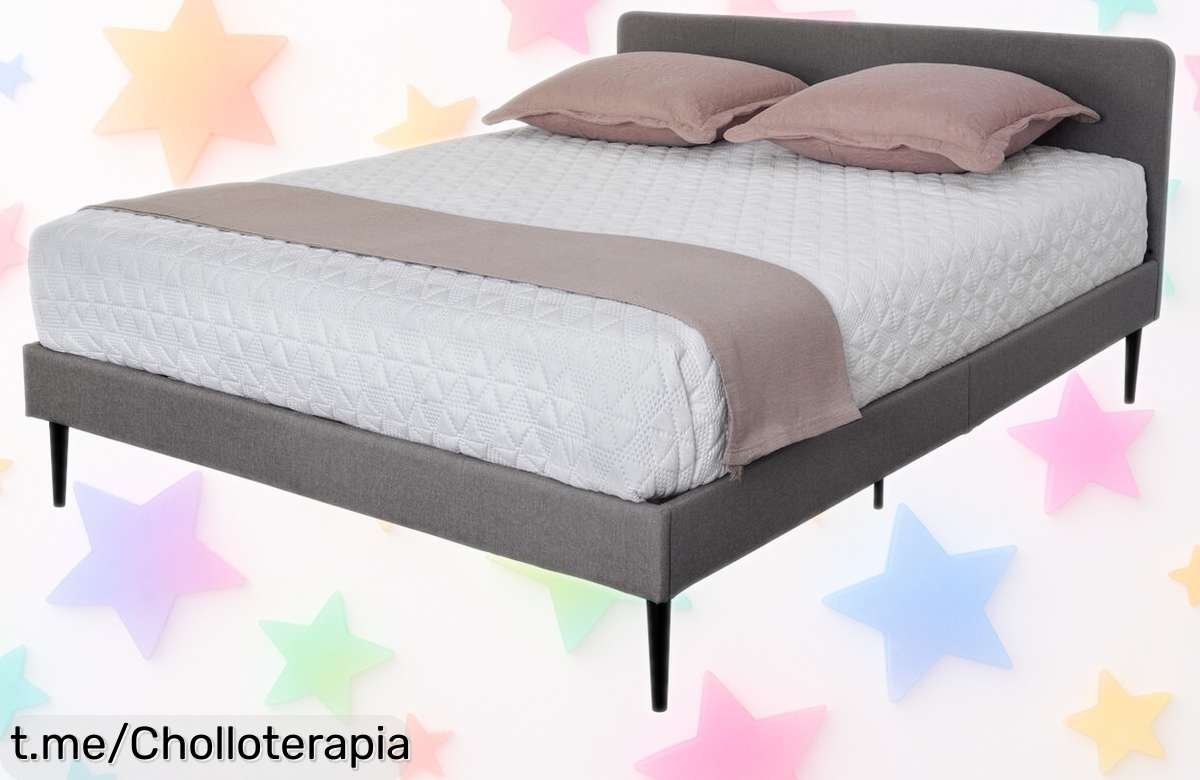 Descubre la cama Star 150x190cm en gris, elegancia y confort a un precio increíble que hará de tus noches momentos inolvidables. ¡No te quedes sin ella!