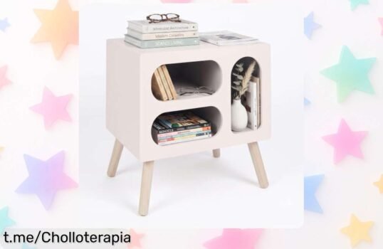 Descubre la mesita de noche Relaxdays Retro con compartimentos ovalados, diseño moderno y natural a precio loco que hará tu habitación más especial. ¡No te quedes sin ella!