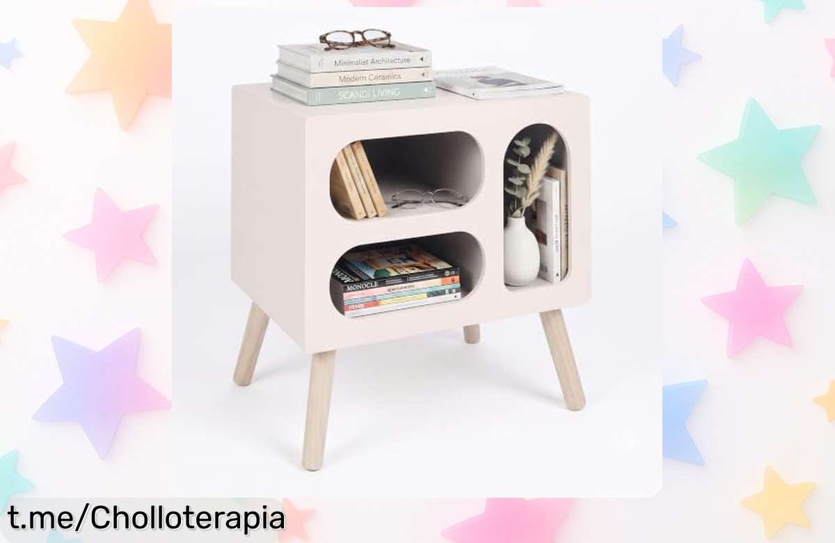 Descubre la mesita de noche Relaxdays Retro con compartimentos ovalados, diseño moderno y natural a precio loco que hará tu habitación más especial. ¡No te quedes sin ella!