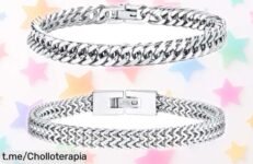 Descubre la pulsera de acero inoxidable perfecta para hombre: pack de 2 con caja, ¡que no te cueste un ojo de la cara y sorprende a quien más amas!