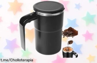 Descubre la taza autoagitadora de 380 ml que mezcla tu café o batido al instante y revela su temperatura, ¡precio loco que no puedes dejar pasar!