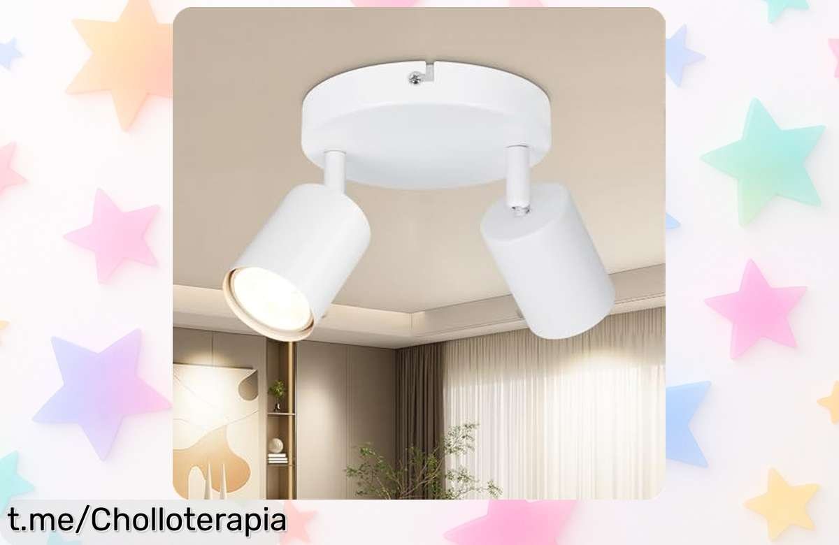 Deslumbrante lámpara de techo Dehobo con 2 focos giratorios a precio brutal, ilumina tu hogar con estilo y crea el ambiente que siempre quisiste; no te la pierdas ahora.