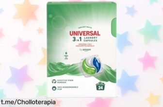 Detergente en cápsulas 3 en 1 by Amazon, ¡ofertón de 24 dosis para quitar manchas y dejar tu ropa oliendo increíble! No te pierdas este precio loco y haz que tu colada brille.