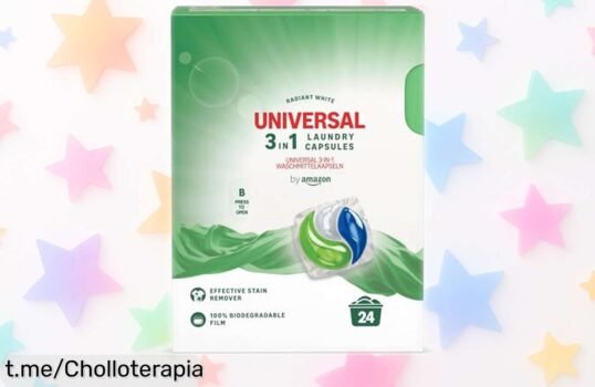 Detergente en cápsulas 3 en 1 by Amazon, ¡ofertón de 24 dosis para quitar manchas y dejar tu ropa oliendo increíble! No te pierdas este precio loco y haz que tu colada brille.