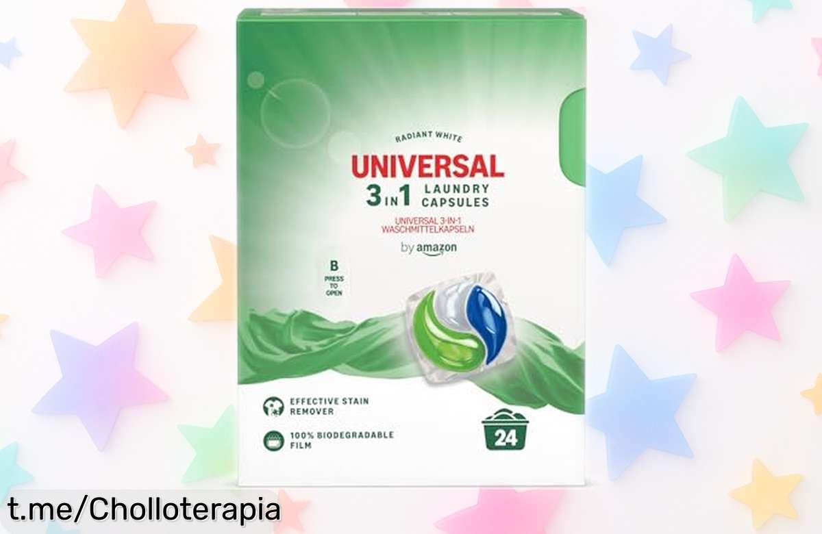 Detergente en cápsulas 3 en 1 by Amazon, ¡ofertón de 24 dosis para quitar manchas y dejar tu ropa oliendo increíble! No te pierdas este precio loco y haz que tu colada brille.