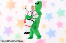 Disfraz hinchable de alien para niño Morph, ¡ofertón irresistible! Inflación rápida y resistente, sorrenda en Halloween o Carnaval con este super chollo que no te puedes perder.