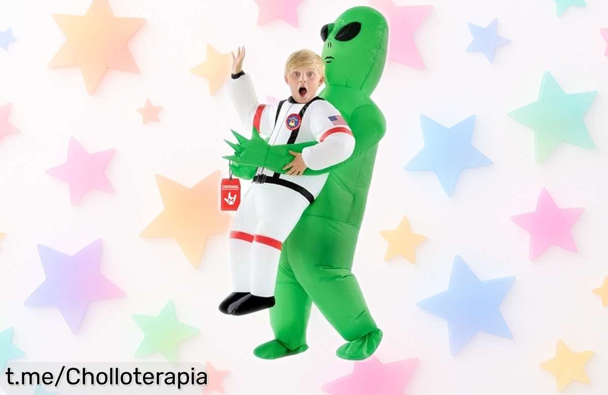 Disfraz hinchable de alien para niño Morph, ¡ofertón irresistible! Inflación rápida y resistente, sorrenda en Halloween o Carnaval con este super chollo que no te puedes perder.