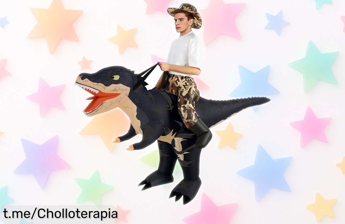 Disfraz hinchable de dinosaurio Alaoo a un precio loco, súmale risas y diversión en minutos con solo 4 pilas AA, ¡no te quedes sin ser el alma de la fiesta!