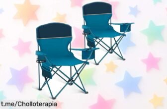 Disfruta del aire libre con estas sillas plegables de camping High Point, pack de 2 a un precio increíble y cómodas hasta para tus bebidas. ¡Aprovecha esta oferta antes que se agoten!