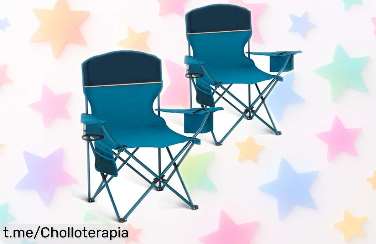 Disfruta del aire libre con estas sillas plegables de camping High Point, pack de 2 a un precio increíble y cómodas hasta para tus bebidas. ¡Aprovecha esta oferta antes que se agoten!